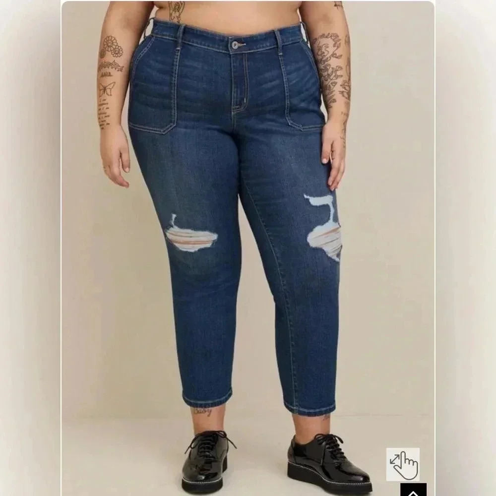 Torrid Perfect Boyfriend Ankle Vintage Stretch‎ Mid-Rise Jean 16R